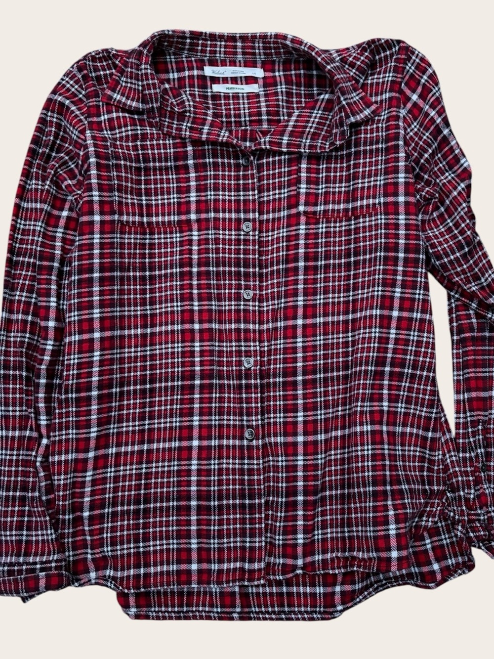 Woolrich Pemberton Red Plaid Flannel Button Down Shirt Women’s L